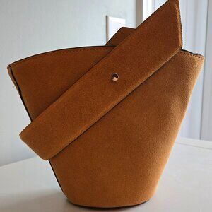 Mango Suede Leather Purse/ Bucket Style, brand new